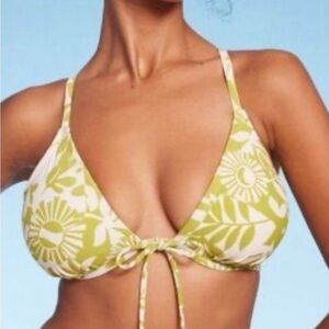 Wild Fable Floral Green Bikini Top
